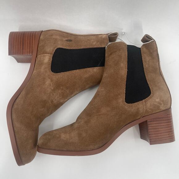 STEVE MADDEN Rhiannon Boots Size 9 Suede Leather Heeled Pull On Ankle Booties - Picture 8 of 16
